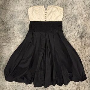 BCBGMaxAzria Strapless Bubble Skirt Cocktail Dress